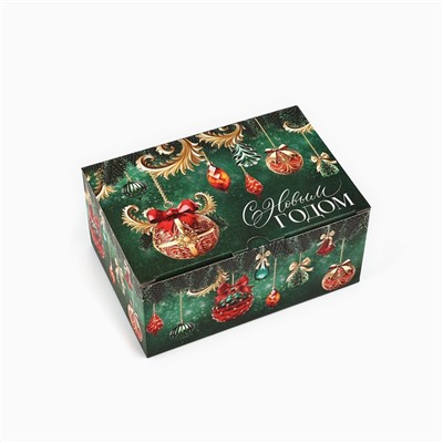 Коробка подарочная новогодняя складная «С Новым годом», 22×15×10 см