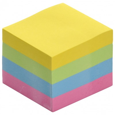 Бумага для заметок с клеевым краем 51х51 мм 400л ассорти пастель 4 цв. без линовки IFSNS51-4P inФОРМАТ