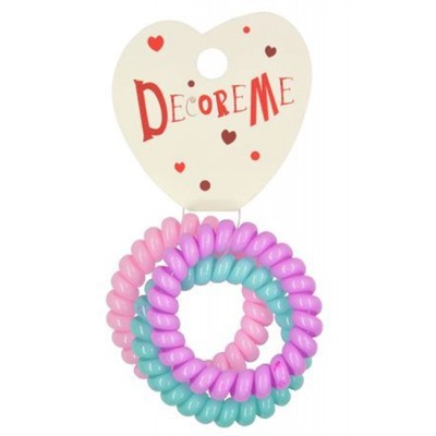 Резинки для волос 3 шт СПИРАЛЬНАЯ ЦВЕТНАЯ МИКС 2-712/243 DecoreMe