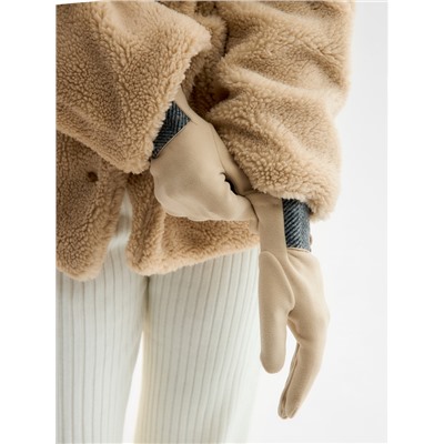 Перчатки женские, безразмерные, без утеплителя, бежевые