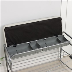 Этажерка для обуви с сиденьем (ЭТП3/С), 2 полки, 79×33×51 см, серая