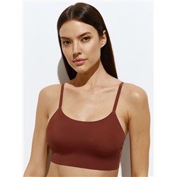 Omsa Топ 3. OmD 1112B Invisible Майка "Toп" женская с сеткой (кроп-топ на тонких бретелях с вкладышами), PA