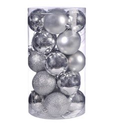 Елочные шары 20 штук 7 см / HX-2/2 /уп 24/ серебро