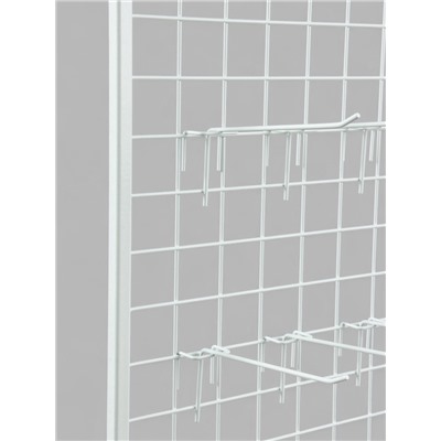 Стойка с сеткой односторонняя, в комплекте 48 крючков для семян, 63×49×183 см, белая