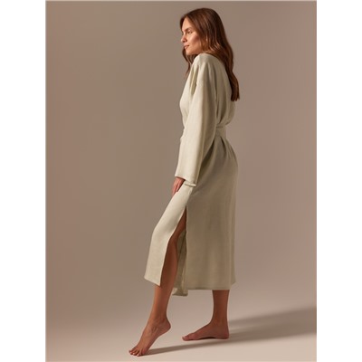 Халат домашний женский SL Linen Home, размер 44-46, светло-зелёный