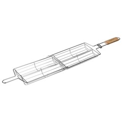 Решётка гриль для овощей Maclay, двойная, хромированная сталь, 49×14×7 см, рабочая поверхность 27×17 см