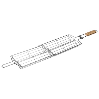 Решётка гриль для овощей Maclay, двойная, хромированная сталь, 49×14×7 см, рабочая поверхность 27×17 см