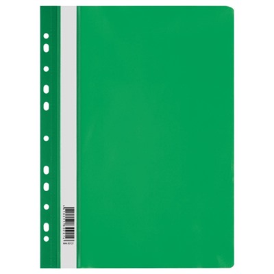 Скоросшиватель А4 пластиковый с перфорацией зеленый ММ-30727 (355676) Стамм