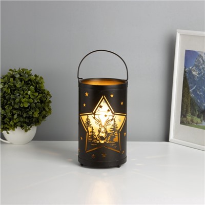 Фигурка светящаяся RISALUX «Ночные звёзды», LED-ночник, 3×ААА, чёрный, 12×12×20.5 см