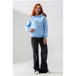 8565 толстовка женская оверсайз (Голубой_стич)
