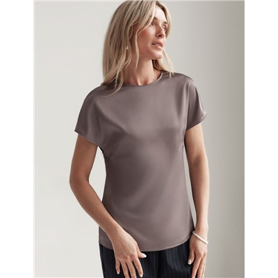 Блузка из стаина с коротким рукавом