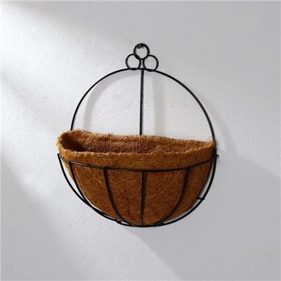 Кашпо настенное, d=25 см, с кокосовым вкладышем, «Полусфера», Greengo