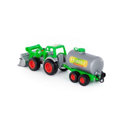 320885 Wader "Фермер-техник", трактор-погрузчик с цистерной (в коробке)