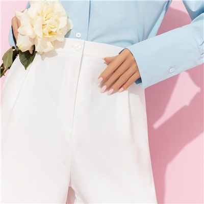 Брюки с защипами, Легкой походкой (white)