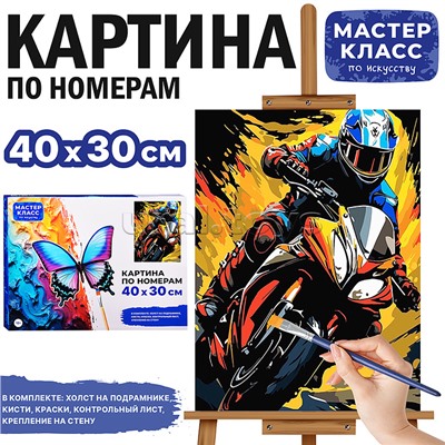 Набор для рисования "Картина по номерам 30х40 см. Мото"