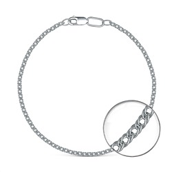 Браслет из серебра родированный - Двойной ромб, 18 см 81030050018