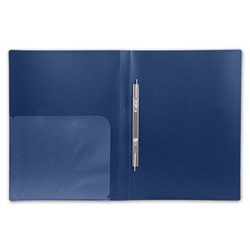Папка скоросшиватель пластиковая с карманом синяя 0,55мм NC4455B inФОРМАТ