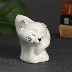 Стакан под зубную щётку «Кошка», 8×10×12 см, фарфор