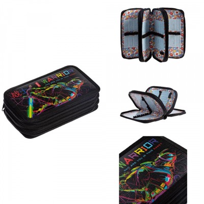 Пенал 6-ти ств. 190х110 мм "Color Warrior" с табл.умножения (089082) 48111 Хатбер