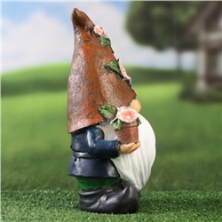 Садовая фигура - фонарь из полистоуна «Гном садовод», 27×16×13 см, Greengo