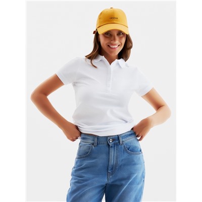 Футболка поло женская MINAKU: Basic line, белая, размер 42