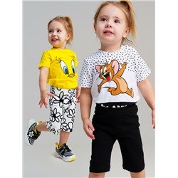 Брюки детские трикотажные для девочек (легинсы укороченные), 2 пары в комплекте