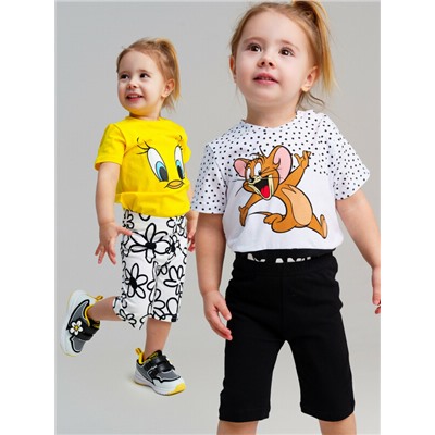 Брюки детские трикотажные для девочек (легинсы укороченные), 2 пары в комплекте