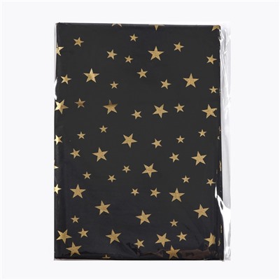Бумага упаковочная тишью, новогодняя упаковка «Звезды на черном», 50×66 см