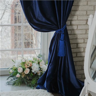 Штора портьерная «Этель», 145×270 см, ренессанс голубая океан