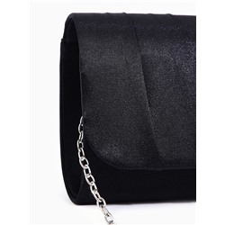 Сумка-клатч вечерняя на магните, на цепочке, чёрная