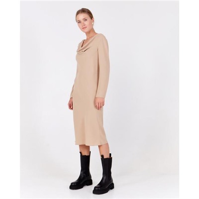 Платье миди женское MINAKU: Green trend, бежевое, размер 46