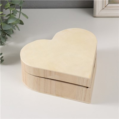 Шкатулка для росписи дерево «Сердце», основа для творчества, крышка на магнитах, 16×16×6 см