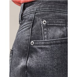 Джинсы трубы прямые с декоративной стиркой из эластичного денима