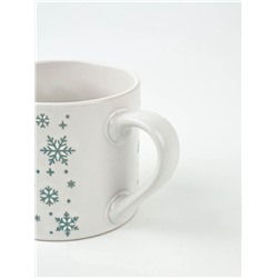 Кружка новогодняя керамическая «Снежинки», 320 мл, ручная работа