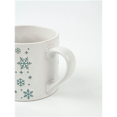Кружка новогодняя керамическая «Снежинки», 320 мл, ручная работа