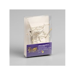 Гирлянда «Мишура» 1 м роса, IP20, серебристая нить, 20 LED, батарейки CR2032×2 (в комплекте), свечение мульти