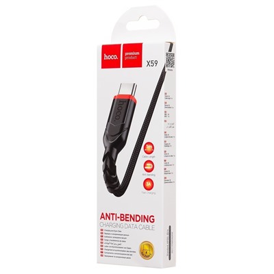 Кабель USB - Type-C Hoco X59 Victory PD 15W 100см 3A  (black)