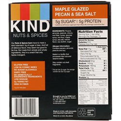 KIND Bars, Nuts & Spices, Maple Glazed Pecan & Sea Salt, 12 Bars