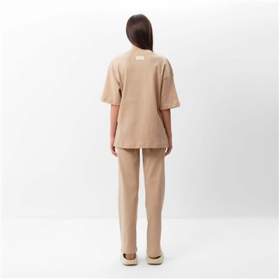 Костюм женский (футболка, брюки) MIST, размер 48-50, бежевый