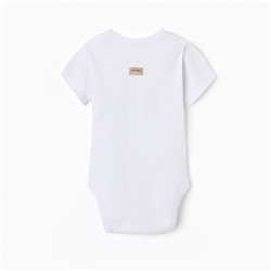 Боди детское MINAKU New Year's cars, рост 80-86 см, белое