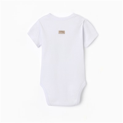 Боди детское MINAKU New Year's cars, рост 80-86 см, белое