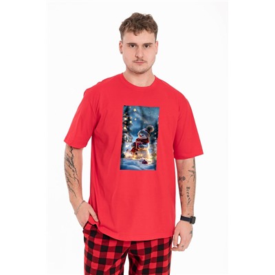 Футболка с новогодним принтом М125140Пк