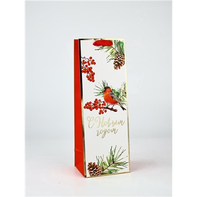 Набор пакетов под бутылку подарочных «С Новым годом», 3 шт., тиснение, 36×13×10 см
