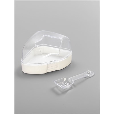 Ванночка для грызунов, 14×10.4 см, угловая, с лопаткой, пластик, белая