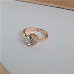 Кольцо ювелирная бижутерия Дубайское золото, 18 р, покрытие: позолота, вставка: фианит, цвет: прозрачный, арт.213.629-18