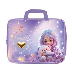 Папка А4 на молнии с ручками 350х265х75 мм "Лилу" расшир.дно (095012) 32109 Хатбер