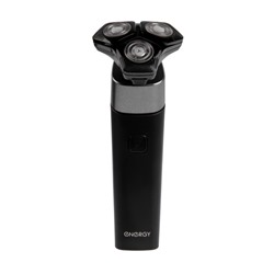 Электробритва Energy EN-729, роторная, 5 Вт, 3 головки, влажное бритьё, от АКБ, чёрная