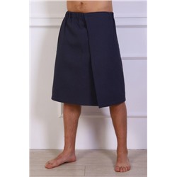 Полотенце для бани и сауны вафельное мужское на липучке (Синий)