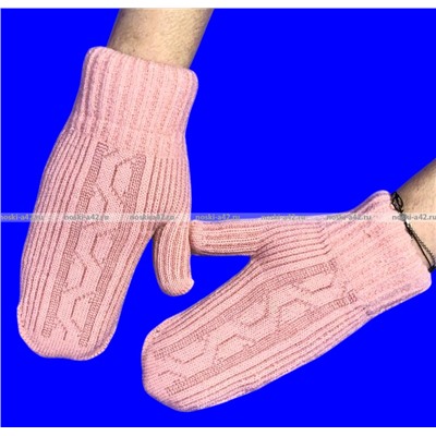 Варежки женские двойные внутри с мехом арт. 6385