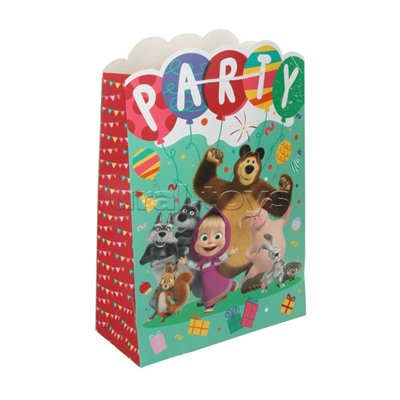 Пакет подарочный креативный "Маша и Медведь"  XL